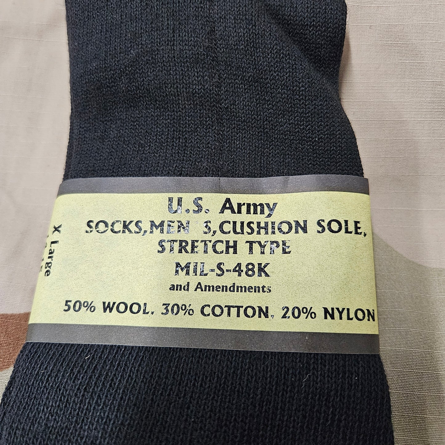U.S. Army xl black cushion sole socks