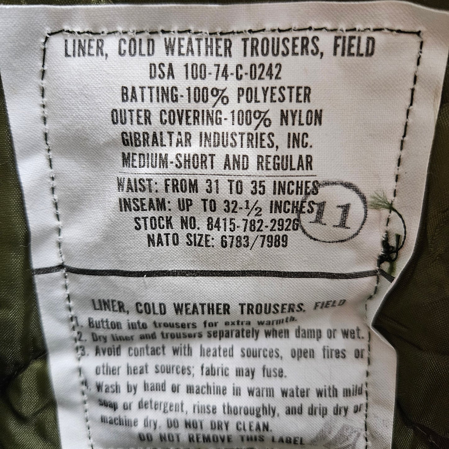 M65 field trouser liner